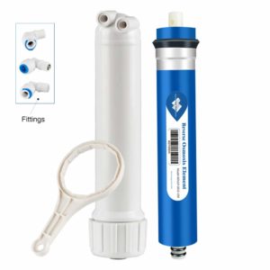 RO Membrane, Membrane Solutions Reverse Osmosis 150GPD-2012 Membrane and 1812/2012 RO Membrane Housing DIY Kit,1/4 Quick Connector,Check valve,Wrench Whole Set