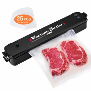 Food Sealer Machine, Automatic Vacuum Sealer System for Food Saver with 25 Sealer Bags, Multifunction Home Sealing Machine for Dry & Moist Food