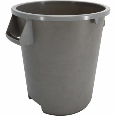 SPARTA Bronco Waste Container Trash Container, Round Trash Bin for Disposal, 10 Gallons, Gray