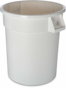 Carlisle 34102002 Bronco Round Waste Container Only, 20 Gallon, White