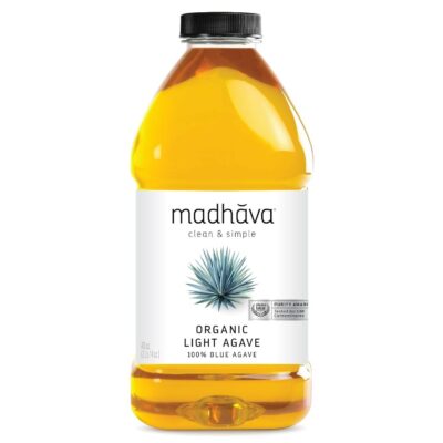 MADHAVA Organic Light Agave, 100% Pure Blue Nectar | Sugar Alternative | Vegan | Non GMO | Natural Liquid Sweetener, 46 Oz. (Pack of 2)