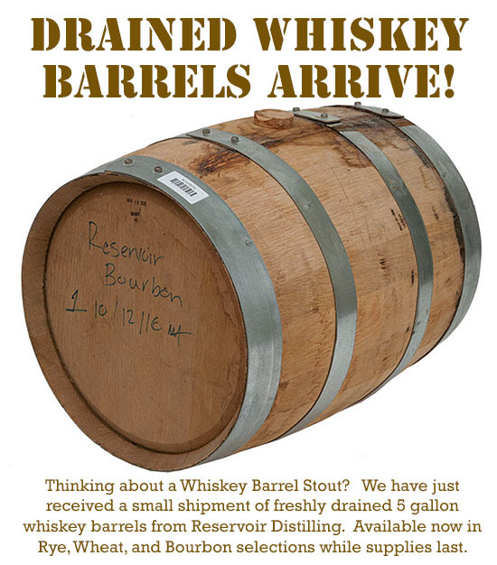 homebrew used whiskey barrels