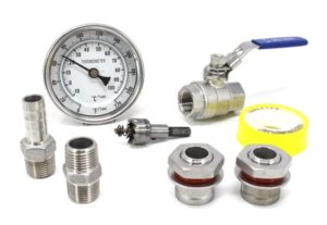 CONCORD Home Brew Kettle Stainless Steel DIY Kit w/ Thermometer Ball Valves