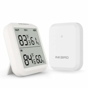 Inkbird ITH-20R Digital Hygrometer Indoor Outdoor Wireless Receiver Thermometer with Accurate Temperature Display for House Kitchen Baby Room Courtyard Brewhouse and Public Places Rainproof Function