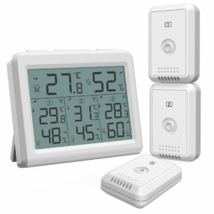 ℃ and ℉ Switchable Digital Temperaure Trends Freezer Thermometer Indoor Outdoor ORIA 2 Wireless Sensors Refrigerator Thermometer