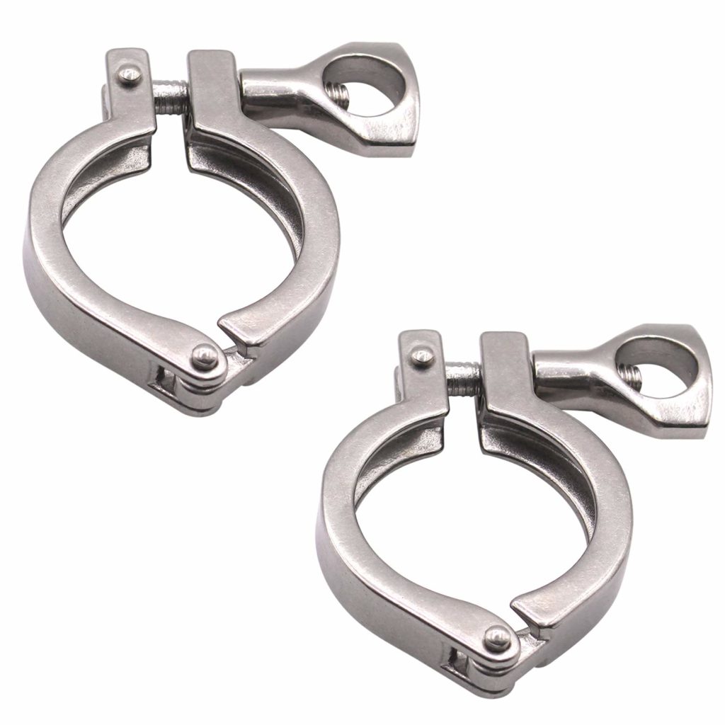 DERNORD Stainless Steel 304 Single Pin Heavy Duty Tri Clamp with Wing Nut for Ferrule TC 1.5'' (Pack of 2)