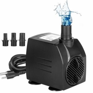 AsFrost Submersible Water Pump, Fountain Pump High Lift Ultra Quiet Outdoor Fountain Water Pump, 3 Nozzles for Aquarium, Fish Tank, Pond, Hydroponics