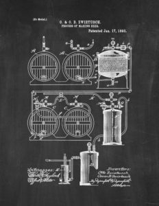 Process Of Making Beer Patent Print Chalkboard (8.5" x 11") M12474