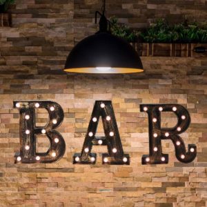 Industrial LED Marquee Letter Lights Alphabet Light Up BAR Sign Vintage Style Letter Lamp for Birthday Party Christmas Perfect for Events or Home Bar Decor(BAR Combination)