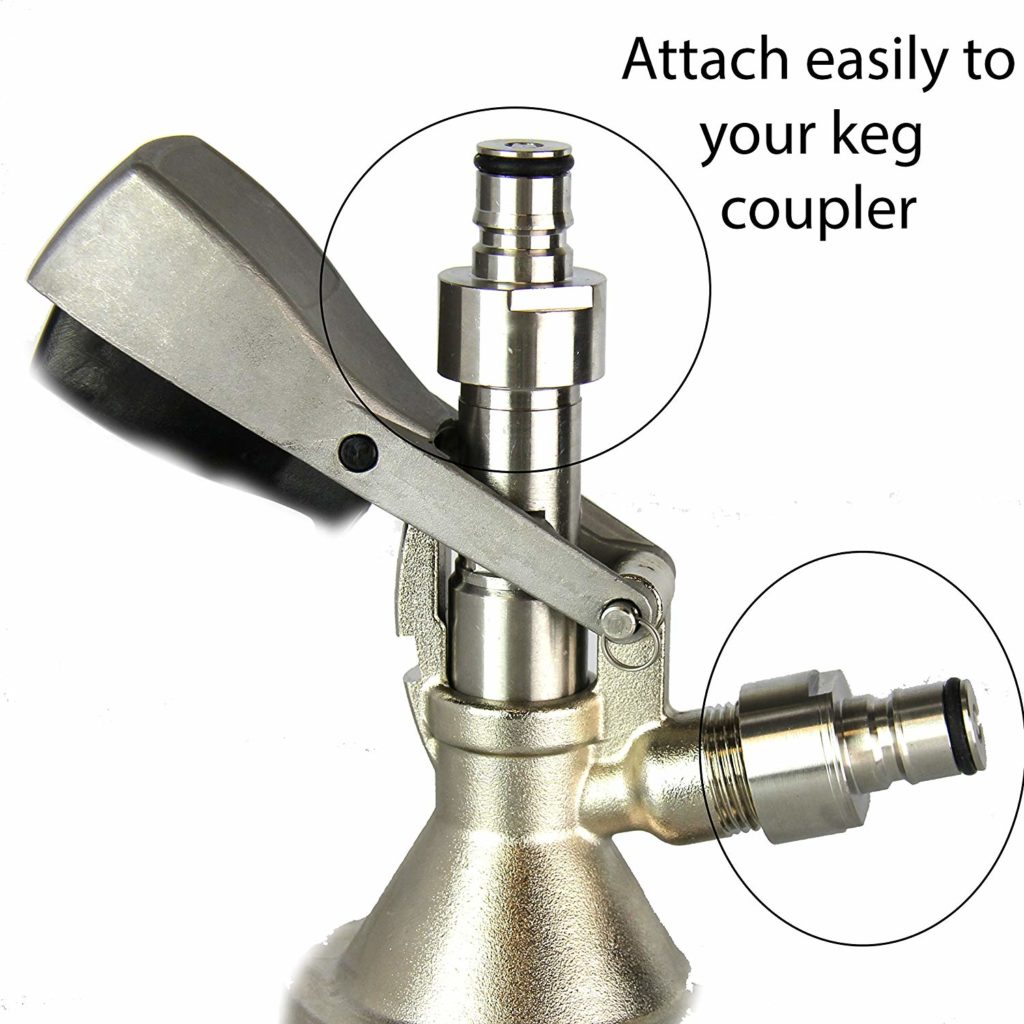 Ball Lock Quick Disconnect Adapters- Set for Gas and Liquid Lines for A, D, S, and G Type Keg Couplers, Works with Commercial and Homebrew Kegs, a U.S. Solid Product