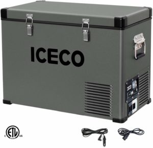 ICECO VL45 Portable Refrigerator 12V Fridge Freezer with SECOP Compressor, 48 Quarts/45Liters Platinum Compact Refrigerator, DC 12/24V, AC 110-240V, 0℉ to 50℉, Home & Car Use, for RV, Truck, Boat, Van