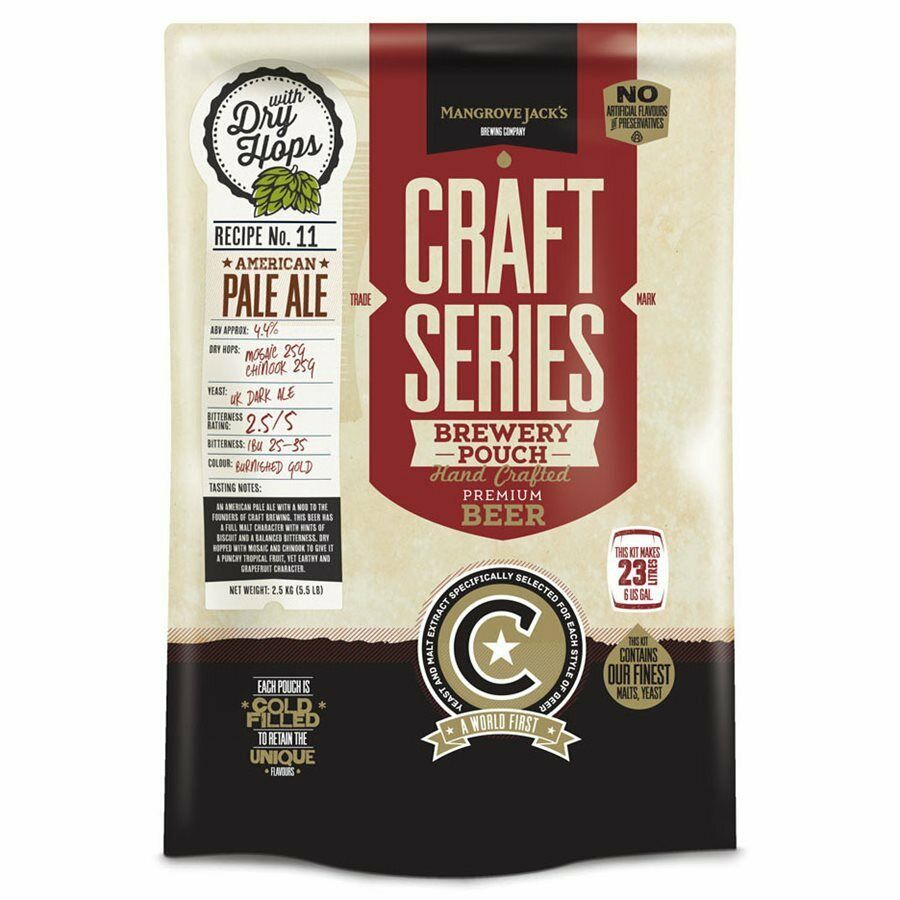 Pale Ale BEER KIT MANGROVE JACK BREWERY POUCH 5 Gallon NO CLEANUP Yeast Included