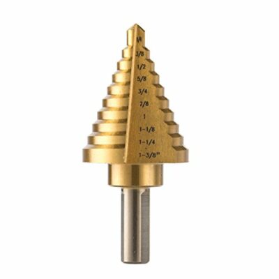 CO-Z 10 Sizes Titanium Step Drill Bit, 1/4 to 1-3/8 Inches High Speed Steel Drill Cone Bit