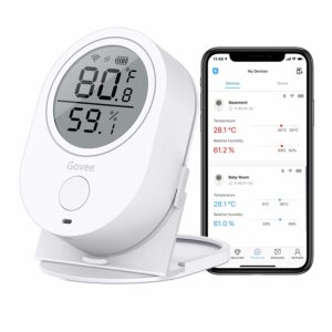 Temperature Humidity Monitor, Govee WiFi Digital Indoor Hygrometer Thermometer, Wireless Temp Humidity Sensor Humidity Gauge with Alerts for Home Garage Cigar Humidor[Don't Support 5G WiFi]