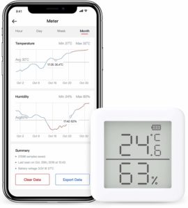 SwitchBot Thermometer Hygrometer Alexa iPhone - Android Wireless Temperature Humidity Sensor with Alerts, Add SwitchBot Hub Compatible with Alexa, Google Home, IFTTT