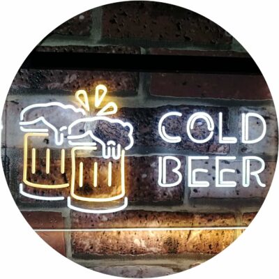ADVPRO Cold Beer Bar Pub Club Décor Dual Color LED Neon Sign