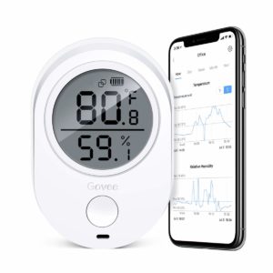 Govee Temperature Humidity Monitor, Indoor Bluetooth Thermometer Hygrometer Gauge, Wireless Temp Humidity Sensor with Alert, Data Export Thermometer Humidity for Home Garage Cigar Humidor Greenhouse