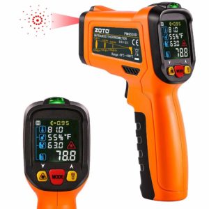 Digital Laser Infrared Thermometer,ZOTO Non Contact Temperature Gun Instant-read -58 ℉to 1472℉with LED Display K-Type Thermocouple for Kitchen Cooking BBQ Automotive and Industrial PM6530D Thermometer