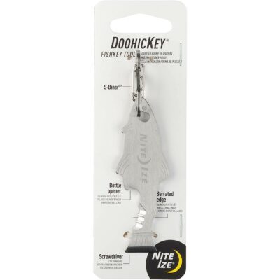 Nite Ize DoohicKey FishKey Key Tool Keychain Multi-Tool, Stainless