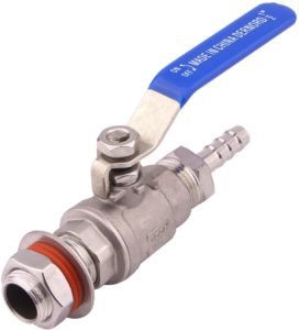 DERNORD 1/2 Inch Weldless Ball Valve Stainless Steel 304 Bulkhead For Home Brew Kettle (1/2 NPT to 3/8 Barb Hose)