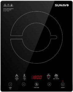 SUNAVO Portable Induction Cooktop, 1800W Sensor Touch Multifunction Induction Burner, 15 Temperature Power Setting