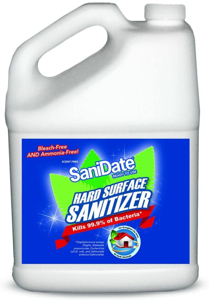 SaniDate Hard Surface Sanitizer - 1 Gallon - Ready to Use Refill - EPA Registered - No Mixing - No Rinse - Food Contact Surface - Green Cleaning