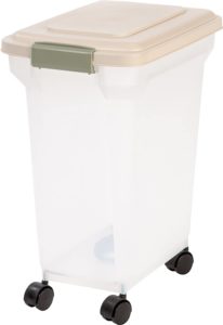 IRIS USA Almond and Clear Airtight Pet Food Storage Container