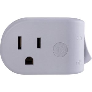 GE Grounded On/Off Power Switch, Plug-In, Energy Efficient, Space Saving Design, UL Listed, Gray, 45203