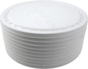Poly Farm Flexible Easy Access Snap On Lids for 5 Gallon Buckets (Also fits Most 3.5, 6, and 7 Gallon Buckets) (White) (10)