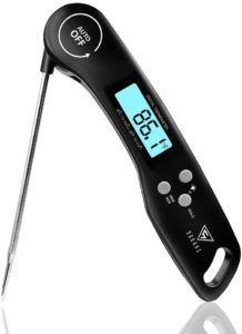 Meat Thermometer, DOQAUS Instant Read Thermometer Digital Ultra Fast Kitchen Cooking Food Candy Thermometer with Backlight, Magnet & Foldable Long Probe for Grilling BBQ Turkey Oil Smoker Thermometer
