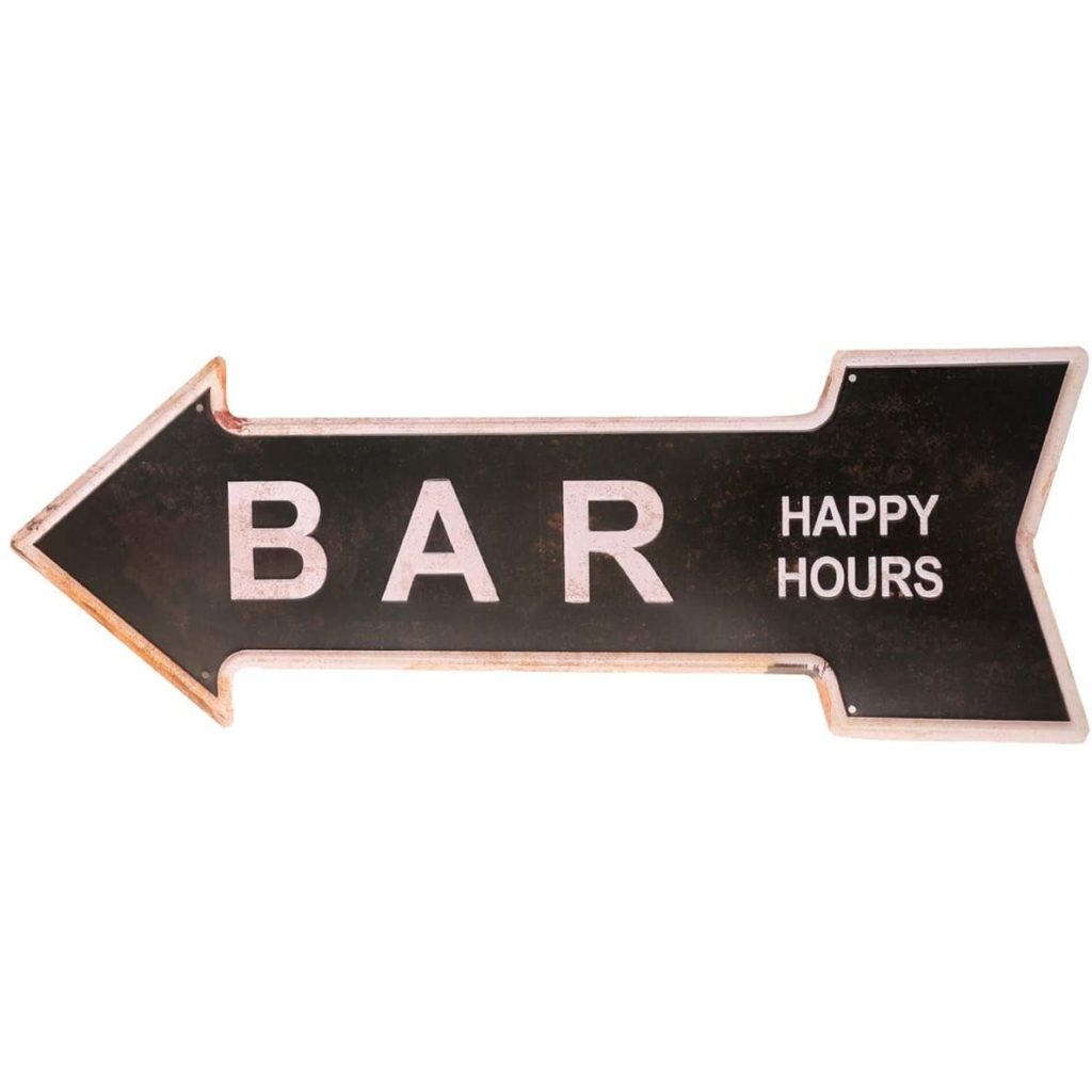 Ochoice Bar Signs Retro Arrow Embossed Metal Signs for Wall Decoration