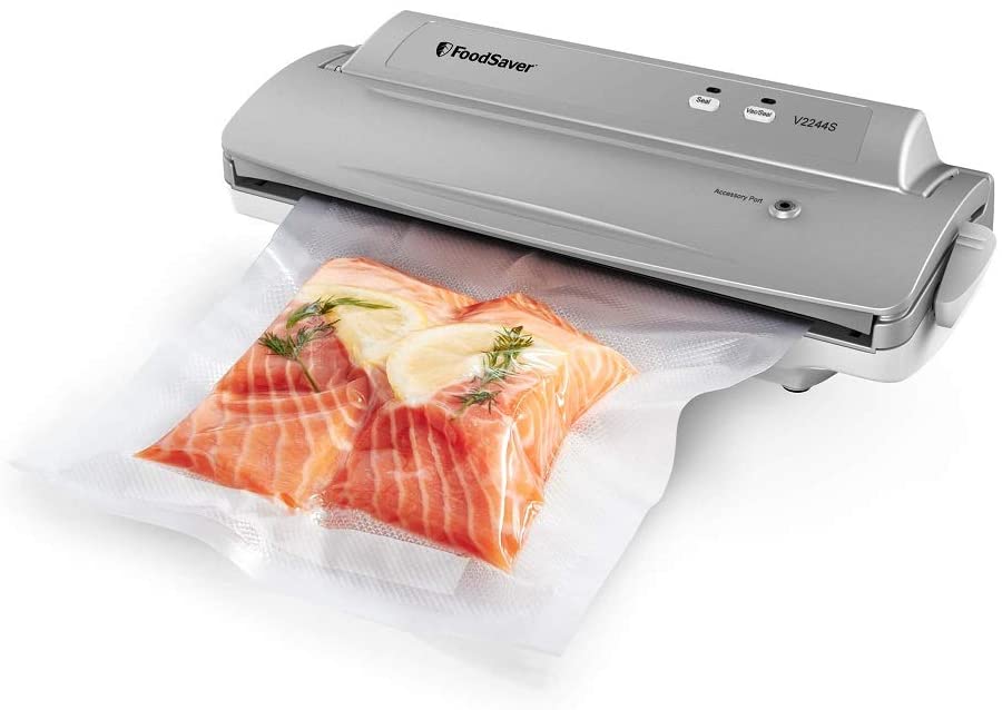 FoodSaver V2244 Vacuum Sealer Machine for Food Preservation with Bags and Rolls Starter Kit | Number 1 Vacuum Sealer System | Compact and Easy Clean | UL Safety Certified | Silver