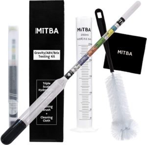 Beer Hydrometer Kit for Wine Combo Set of Triple-Scale Mead and Kombucha 