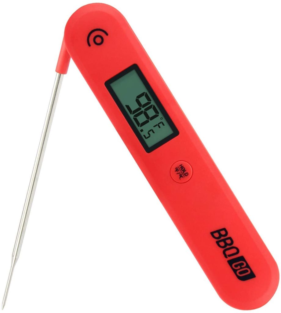 BBQGO Digital Instant Read Thermometer, Meat Thermometer with Calibration, Magnet, Foldable Probe, Large Screen, Wireless BBQ Thermometer C/F Switch for Kitchen, Milk, Candy, Deep Fry, Bath Water