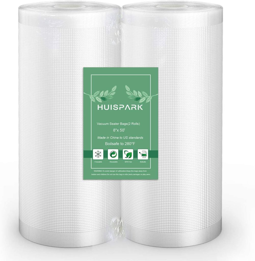 8''x50' Vacuum Sealer Food Grade Bags Heat Sealing Bag Sous Vide(2-Pack Roll)