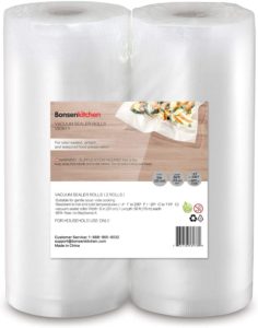Bonsenkitchen Food Saver Bags Rolls, 2 Pack 8" x 50' Sous Vide Cooking Bags (Total 100 feet), BPA Free 8 Inch Customized Size Food Vacuum Sealer Bags
