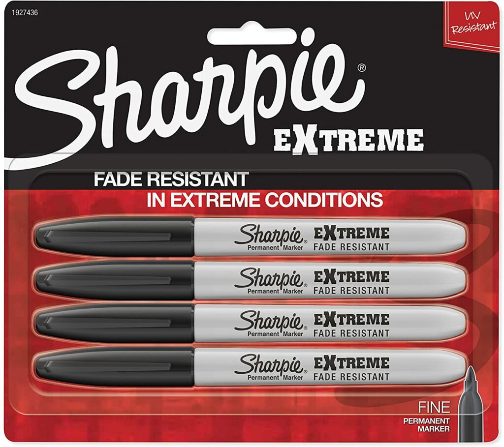 Sharpie Extreme Permanent Markers, Black, 4-Count