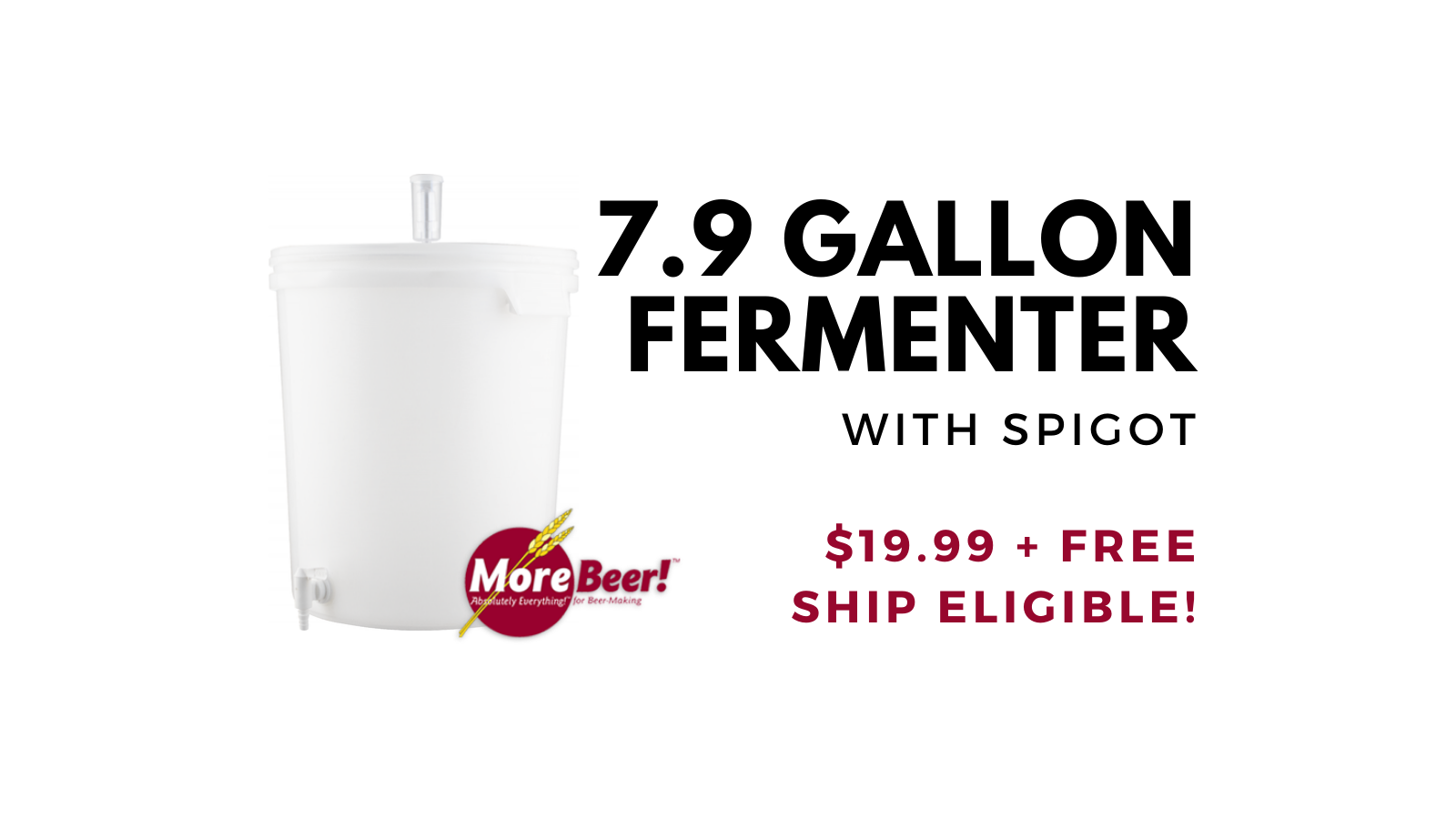 Plastic Bucket Fermenter With Spigot - 7.9 Gallons (30 L) FE357