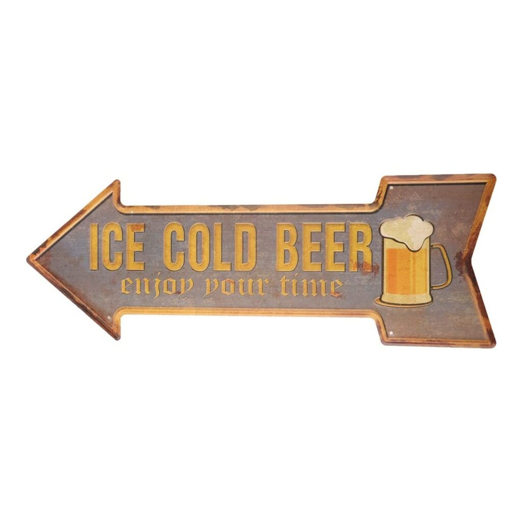 Ochoice Bar Signs Retro Ice Cold Beer Signs for Wall Decoration