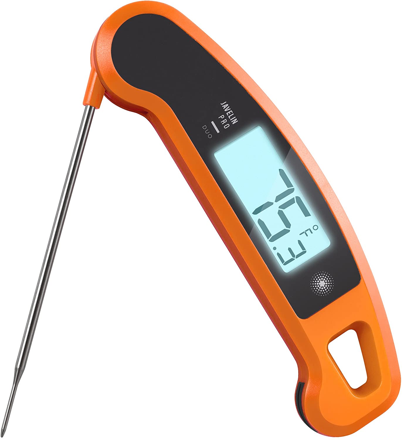 Lavatools Javelin PRO Duo Ambidextrous Backlit Professional Digital Instant Read Meat Thermometer for Kitchen, Food Cooking, Grill, BBQ, Smoker, Candy, Brewing, Coffee, and Oil Deep Frying (Orange)