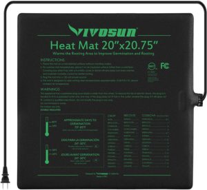 VIVOSUN Durable Waterproof Seedling Heat Mat Warm Hydroponic Heating Pad 20" x 20" MET Standard