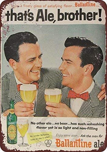 1954 Ballantine Ale Beer Metal Signs Decor 12x16 Retro Metal Vintage Sign