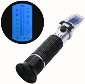 Lopbinte Beer Wort and Wine Refractometer, Dual Scale - Specific Gravity 1.-1.120 and Brix 0-32%, Replaces Homebrew Hydrometer (Aluminum)