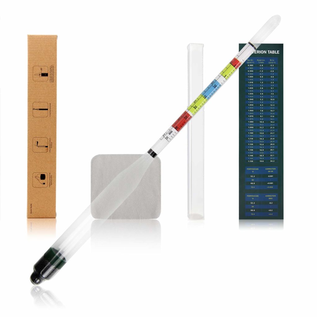 Circrane Triple Scale Hydrometer Kit, Alcohol Hydrometer for Brew Beer, Wine, Mead and Kombucha, ABV, Brix and Gravity Test Kit, Home Brewing Supplies