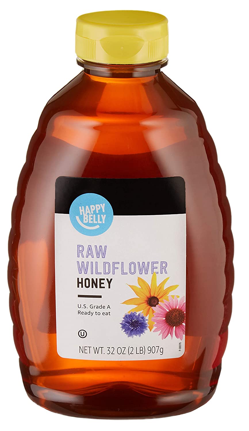 Amazon Brand - Happy Belly Raw Wildflower Honey, 32 oz