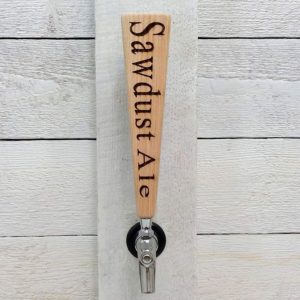 Tapered Beer Tap Handle Oak Wood Custom Engraved with your Personalized Text. Great for Tap Rooms, Bars, Breweries and Home Kegerators