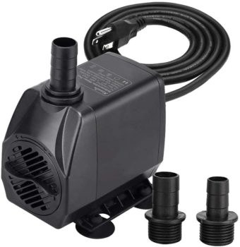 KEDSUM 880GPH Submersible Pump(3500L/H, 100W), Ultra Quiet Water Pump with 13ft High Lift, Fountain Pump with 5.9 ft Power Cord, 3 Nozzles for Fish Tank, Pond, Aquarium, Statuary, Hydroponics