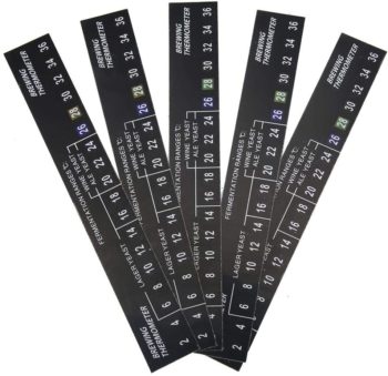 5PCS Stick On Brewing Thermometer Adhesive LCD Thermometer Sticker For Homebrew Beer Self-Brewed Beer Thermometer Label 2-36C