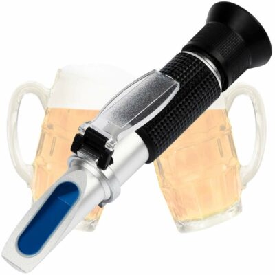 Anpro Brix Refractometer with ATC,Refractometer for win Moisture, Brix and Baume,Dual Scale-Specific Gravity 1.000-1.130 and Brix 0-32%, for Wine Making,Beer Brewing,Maple Syrup,Molasses