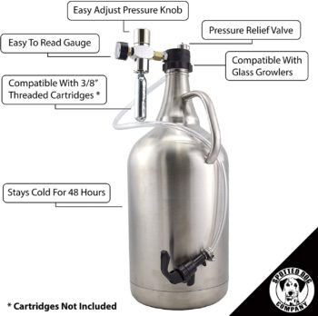 128oz Stainless Steel Insulated Growler with Dispenser by Spotted Dog Company